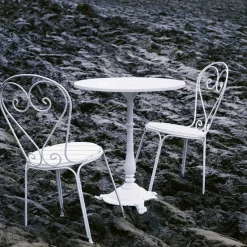 Mesa de café Classic, Mármol blanco, soporte blanco