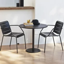 Mesa de café Go Ø80 cm, Light grey-lava grey