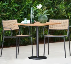 Mesa de café Go teca 72x72 cm, Soporte lava grey