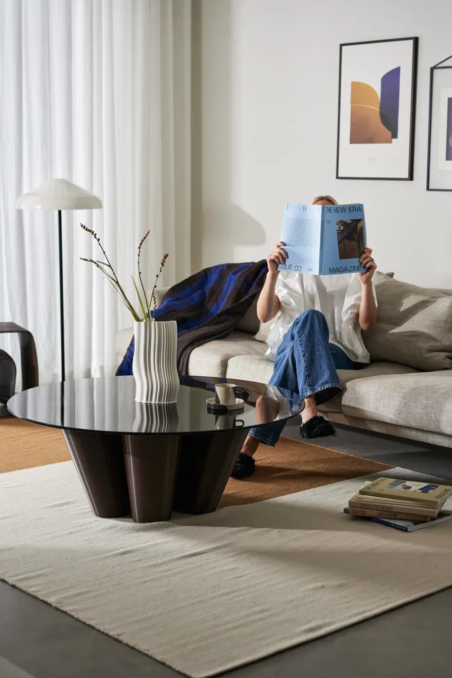 Mesa de centro Anemone Ø110 cm, Chocolate