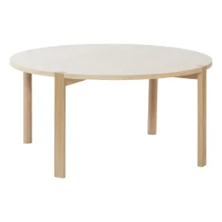 Mesa de centro Anton Ø90 cm, Roble pigmentado blanco