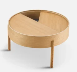 Mesa de centro Arc Ø66 cm, Roble barnizado