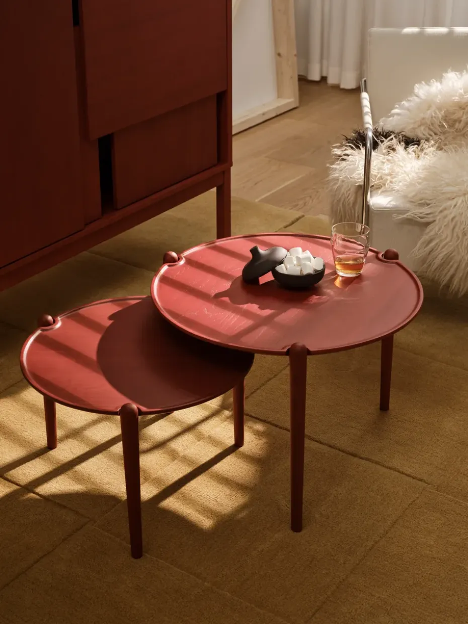 Mesa de centro Aria, Rojo, Ø60 × 46 cm