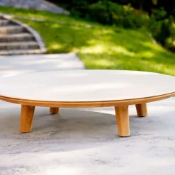 Mesa de centro Aspect, Travertin-teak