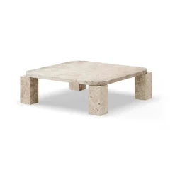 Mesa de centro Atlas 82x82 cm, Travertino sin relleno