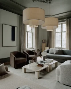 Mesa de centro Atlas 82x82 cm, Travertino sin relleno