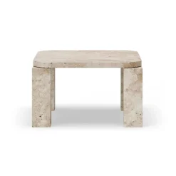 Mesa de centro Atlas 60x60 cm, Travertino sin relleno