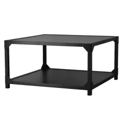 Mesa de centro Bleck 75x75 cm chapada, Haya- teñido de negro