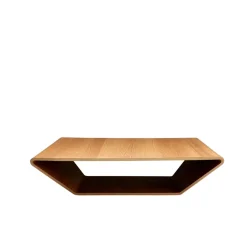 Mesa de centro Brasilia, Roble lacado natural, 100x100 cm