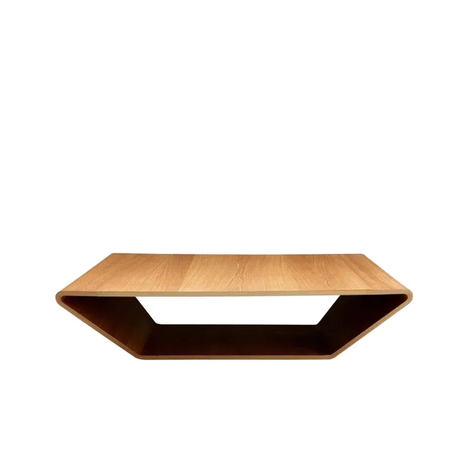 Mesa de centro Brasilia, Roble lacado natural, 100x100 cm