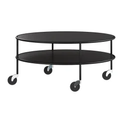 Mesa de centro Chicago, Laminado negro, Ø90 cm