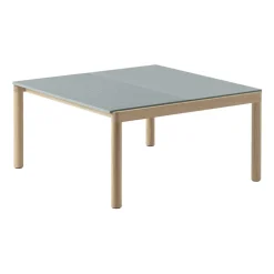 Mesa de centro Couple 1 Plain-1 Wavy 80x84x40 cm, Pale blue-oak