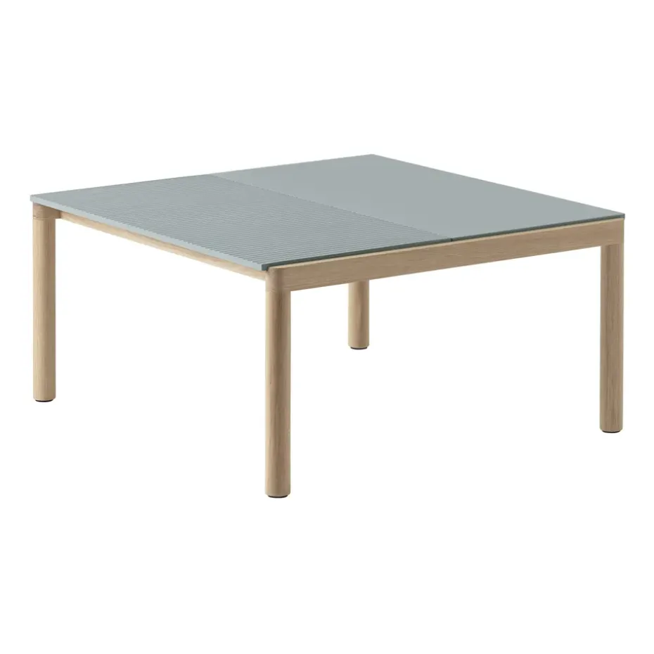 Mesa de centro Couple 1 Plain-1 Wavy 80x84x40 cm, Pale blue-oak