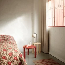 Mesa de centro D108 Ragnesminde, Ø48 cm, Rojo carmín