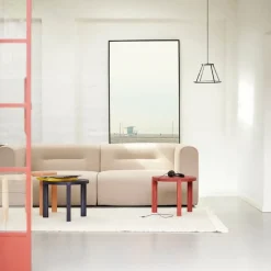 Mesa de centro D108 Ragnesminde, Ø48 cm, Rojo carmín