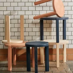 Mesa de centro D108 Ragnesminde, Ø48 cm, Pino sin tratar