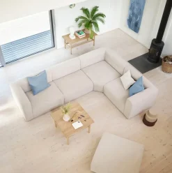 Mesa de centro D33 80x80 cm, Roble macizo aceitado