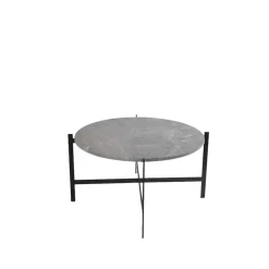 Mesa de centro Deck, Mármol gris, estructura negra