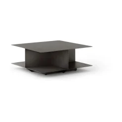 Mesa de centro Develius EV3, Steel stone grey, Ø89 × 40 cm
