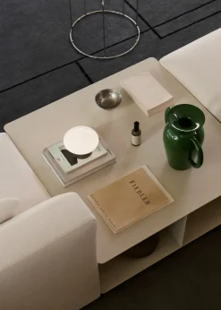 Mesa de centro Develius EV3, Steel ivory, Ø89 × 40 cm