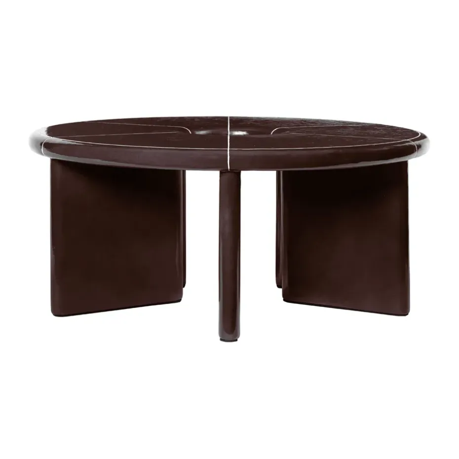 Mesa de centro Deya Ø80x32 cm, Chestnut brown