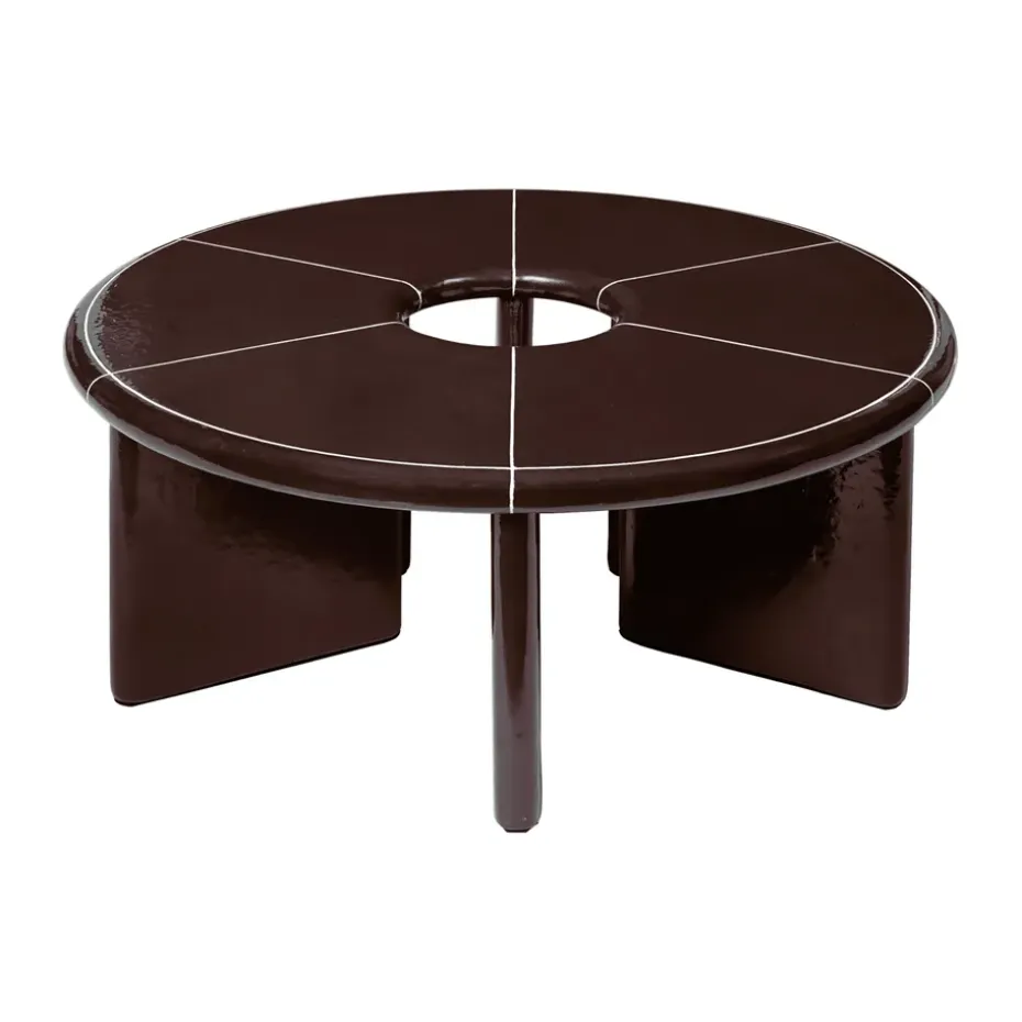 Mesa de centro Deya Ø80x32 cm, Chestnut brown