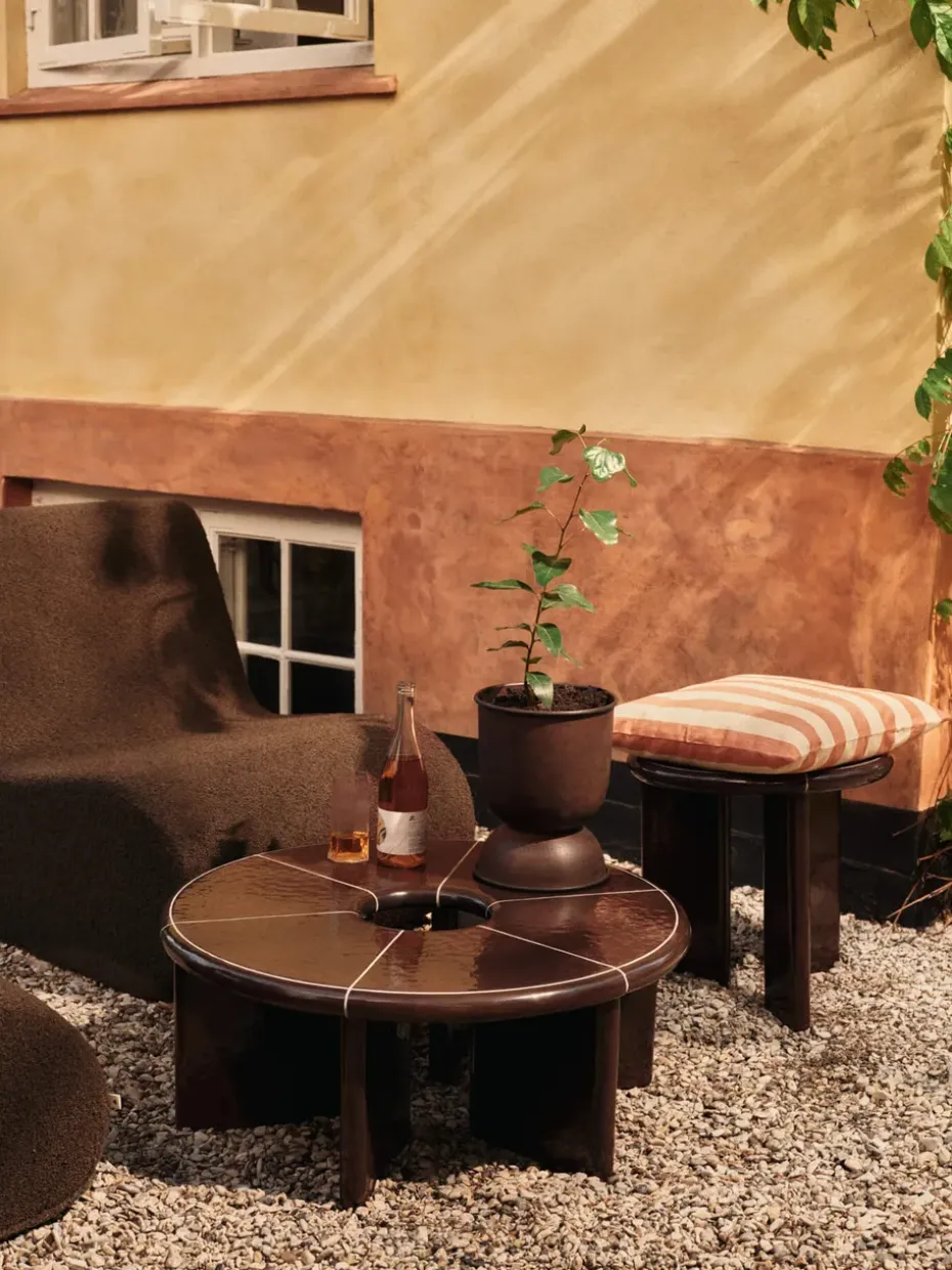 Mesa de centro Deya Ø80x32 cm, Chestnut brown