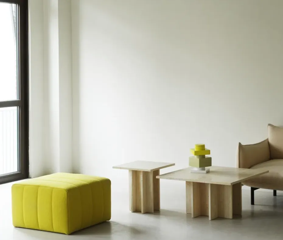 Mesa de centro Edge small, Travertine