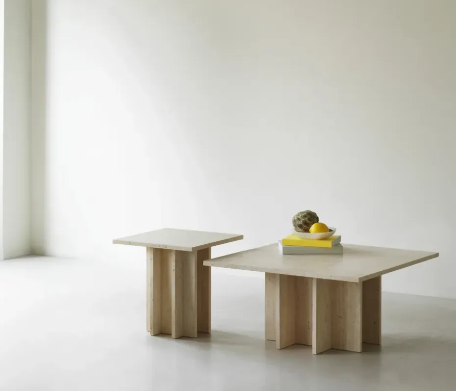 Mesa de centro Edge small, Travertine