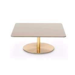 Mesa de centro Flash 80x80 cm, Soporte de cobre y latón