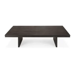 Mesa de centro Grooves, Off black teak, 140×110 cm