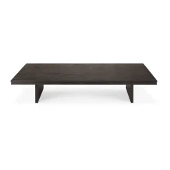 Mesa de centro Grooves, Off black teak, 170x120 cm