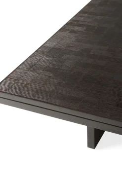 Mesa de centro Grooves, Off black teak, 170x120 cm