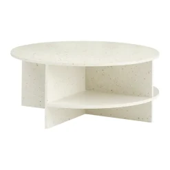 Mesa de centro Halves, Blanco roto-terrazo, Ø85 cm