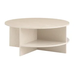 Mesa de centro Halves, Topo claro-terrazo, Ø85 cm