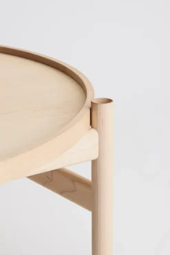 Mesa de centro HB Ø100 cm, Arce aceitado blanco