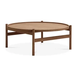 Mesa de centro HB Ø100 cm, Roble aceitado ahumado