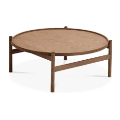 Mesa de centro HB Ø100 cm, Roble aceitado ahumado