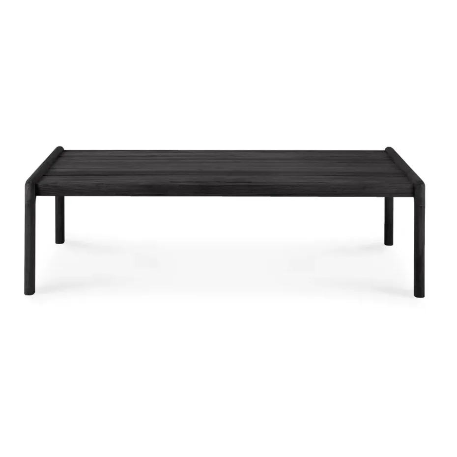 Mesa de centro Jack lacado teca lacado negro, 120 x 65 cm