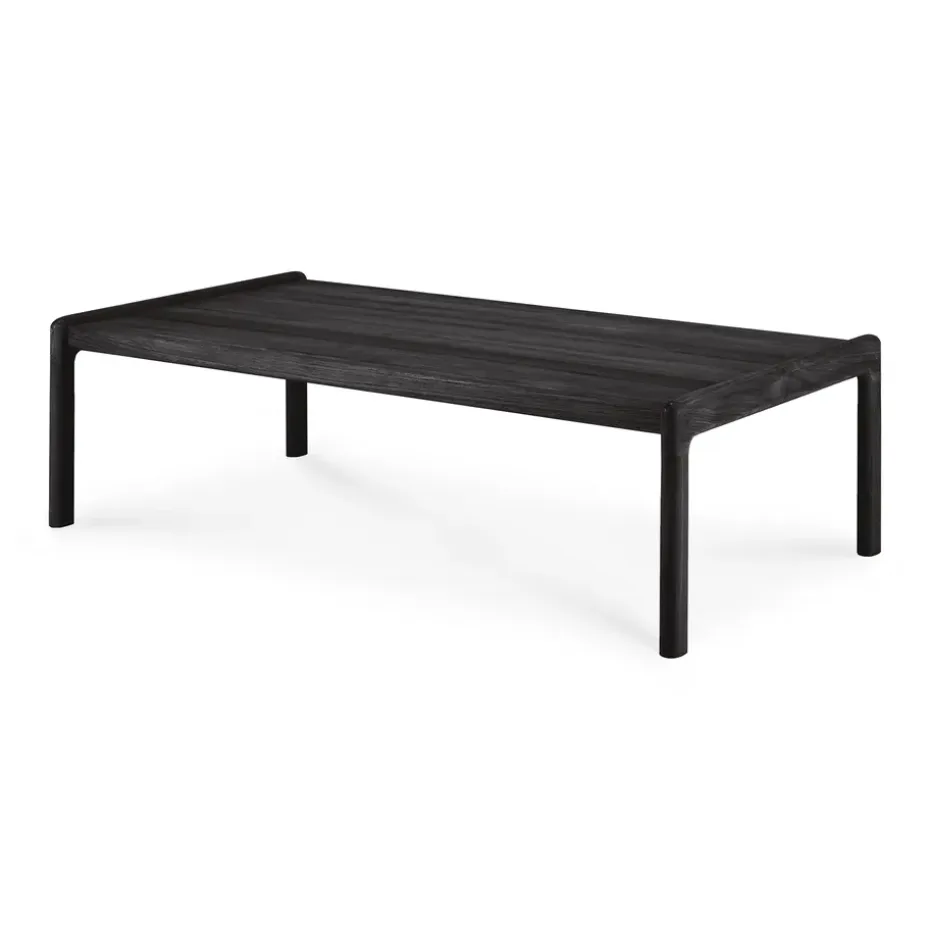 Mesa de centro Jack lacado teca lacado negro, 120 x 65 cm