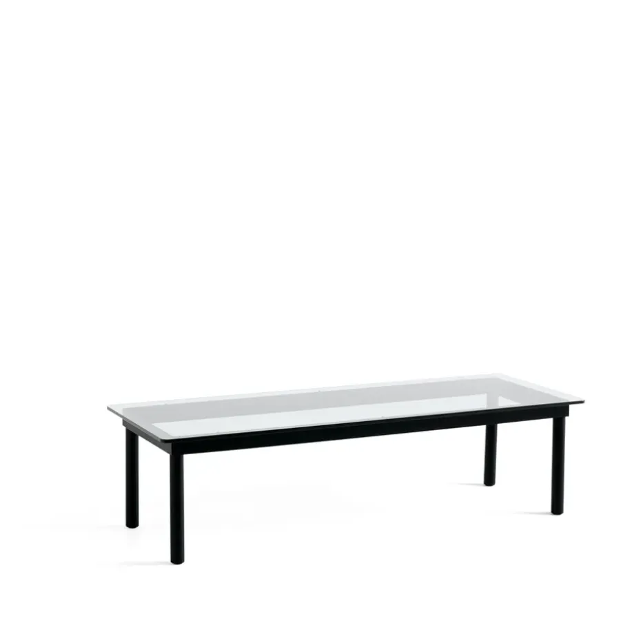 Mesa de centro Kofi, Black oak-clear glass, 50 cm