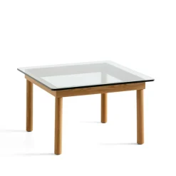 Mesa de centro Kofi, Oak-clear glass, 60 cm