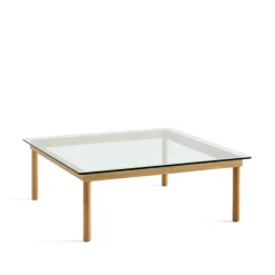 Mesa de centro Kofi, Oak-clear glass, 100 cm