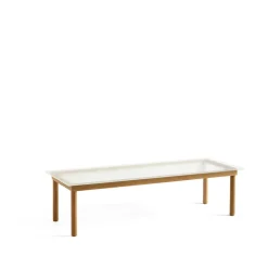 Mesa de centro Kofi, Oak-ribbed glass, 50 cm
