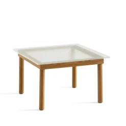 Mesa de centro Kofi, Oak-ribbed glass, 60 cm
