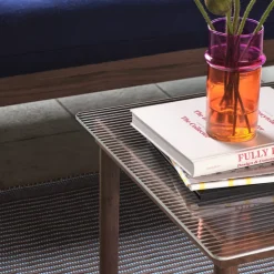 Mesa de centro Kofi, Oak-ribbed glass, 60 cm