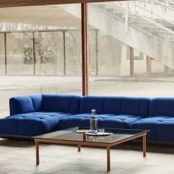 Mesa de centro Kofi, Walnut-ribbed glass, 100 cm