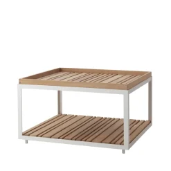 Mesa de centro Level teca 79x79 cm, White