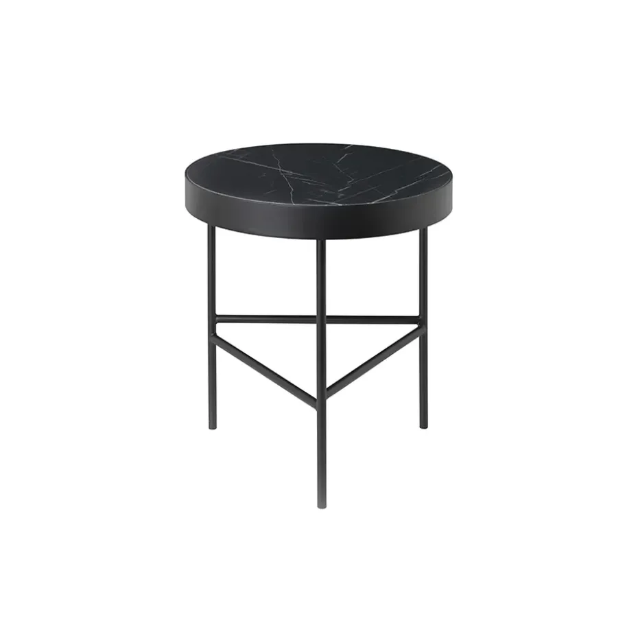 Mesa de centro Marble Table, Mármol negro, medium, base negra