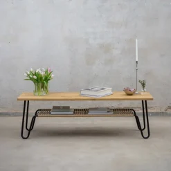 Mesa de centro Marcel, Roble rústico aceitado, 140x70